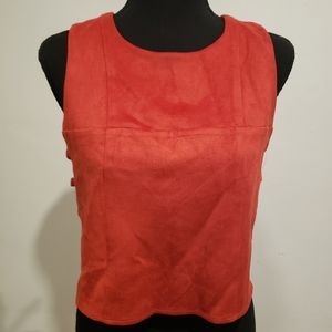 Tularosa Faux Suede Cropped Top With Cutout Sides Size S